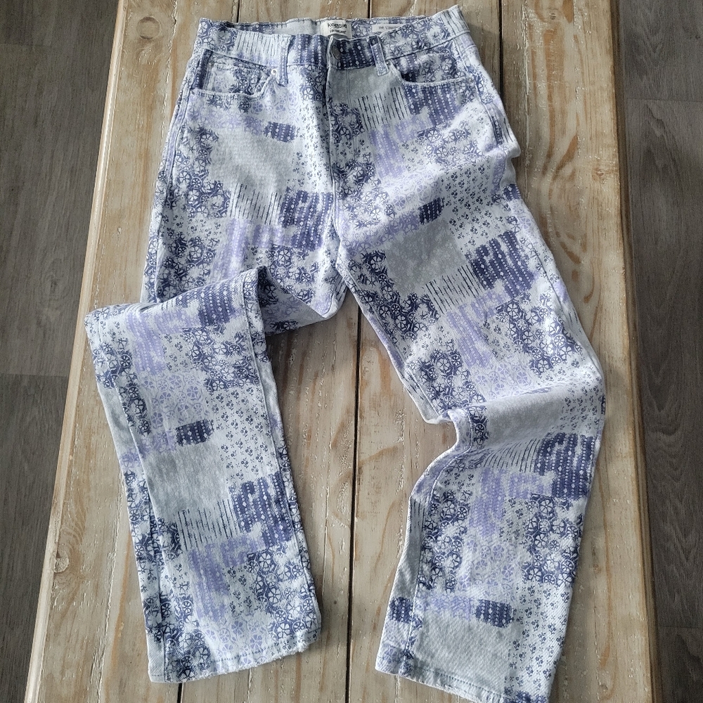 Patchwork Patterned Jeans - image 1